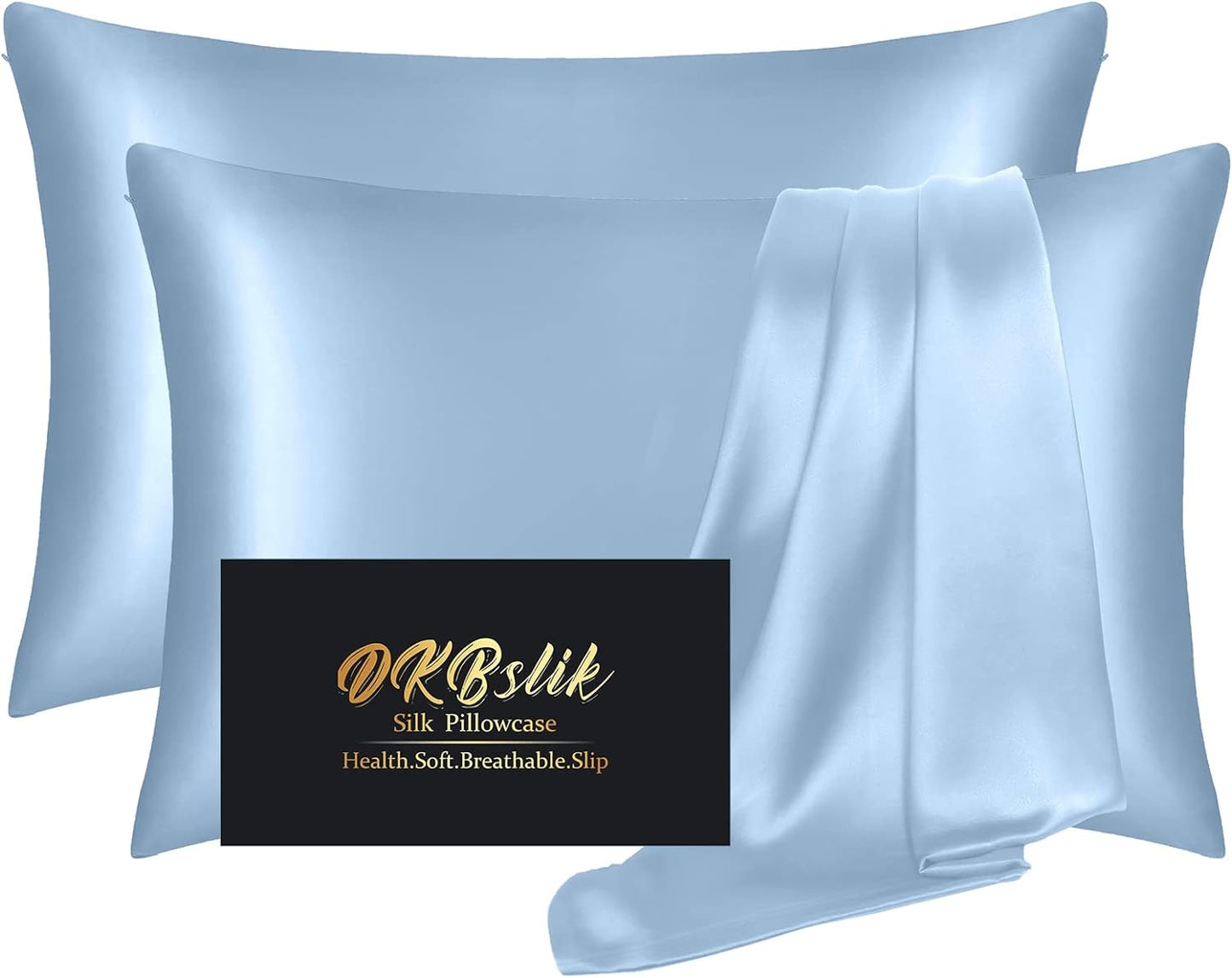 Silk Pillowcase 2 Pack for Hair and Skin, King Size Set