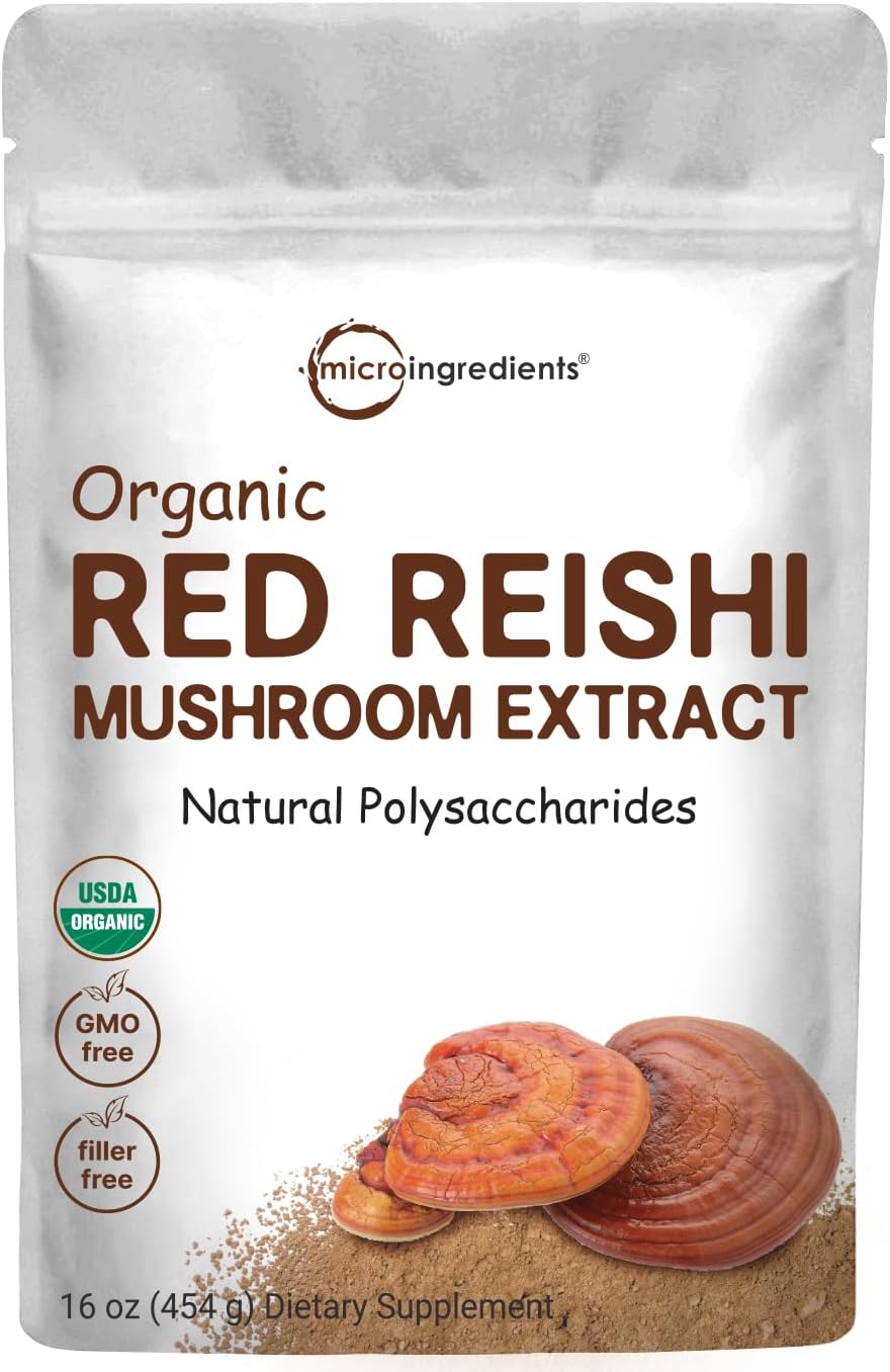 Organic Reishi Mushroom Powder 16oz | 100:1 Extract | Boost Your Coffee!