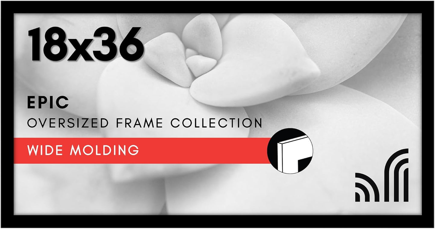 18x36 Black Picture Frame for Vertical or Horizontal Display