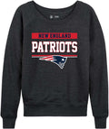 New England Patriots Women's Plus Size Charcoal Crewneck - Relaxed Fit