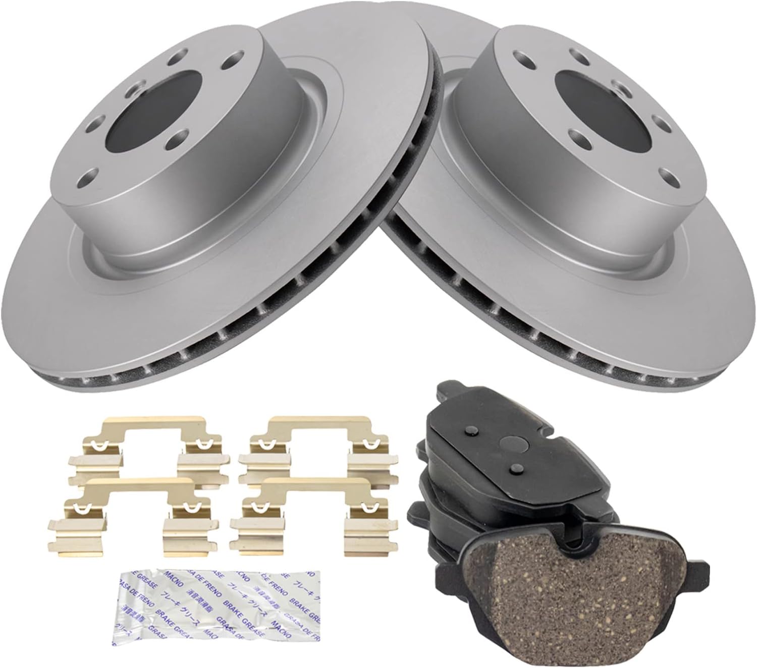 TRQ Rear Brake Pad & Rotor Kit for 2011-2016 BMW X3 & X4