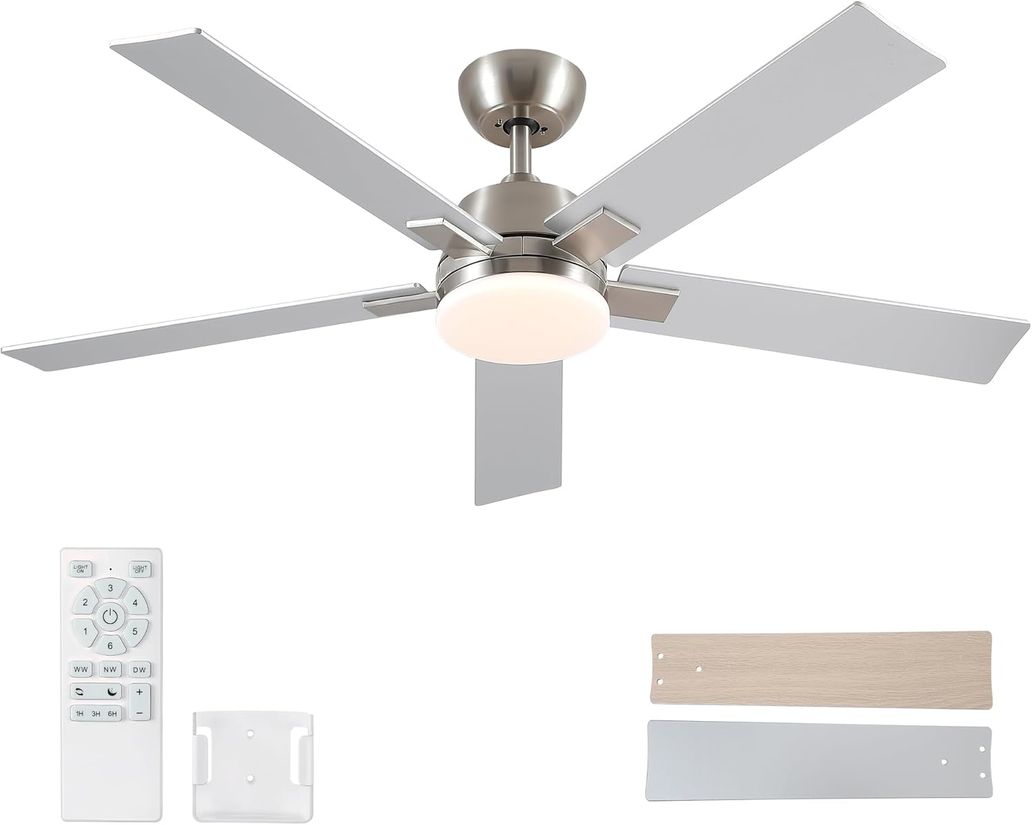52 Inch Ceiling Fan with Lights and Remote for Modern Homes