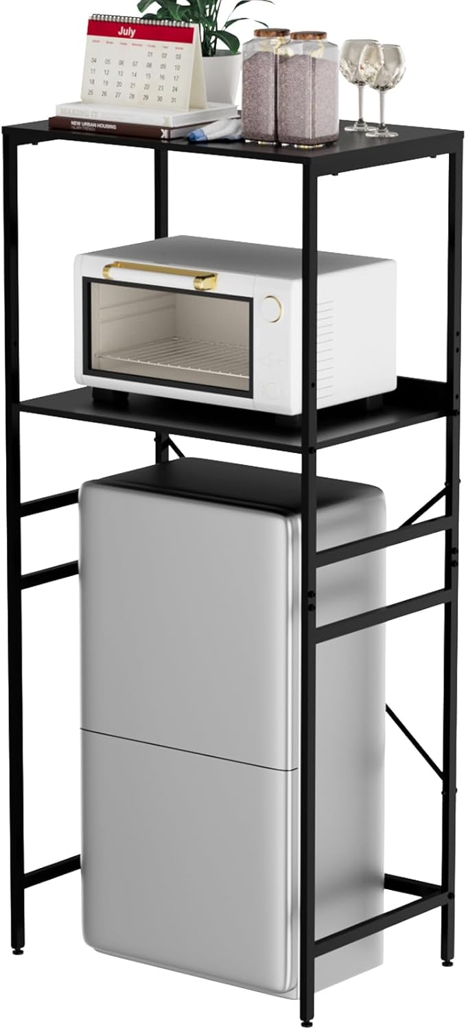 Height-Adjustable Mini Fridge & Microwave Stand