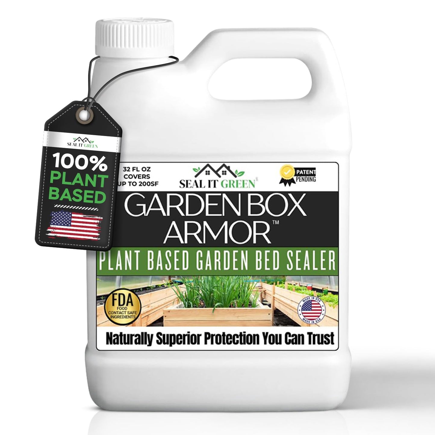 Garden Box Sealer - Plant-Based Wood Sealant for All Wood Types