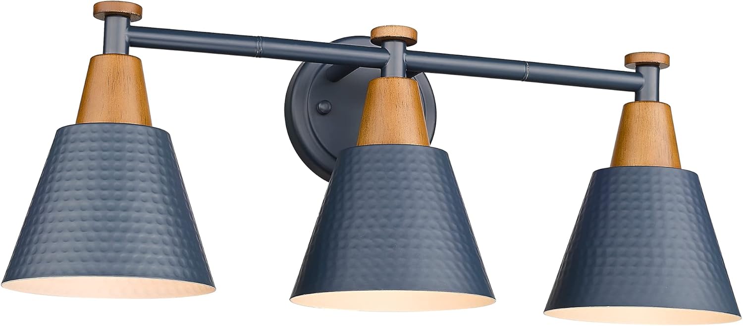 FEMILA Bathroom Vanity Light with Hammered Metal Shade Finish
