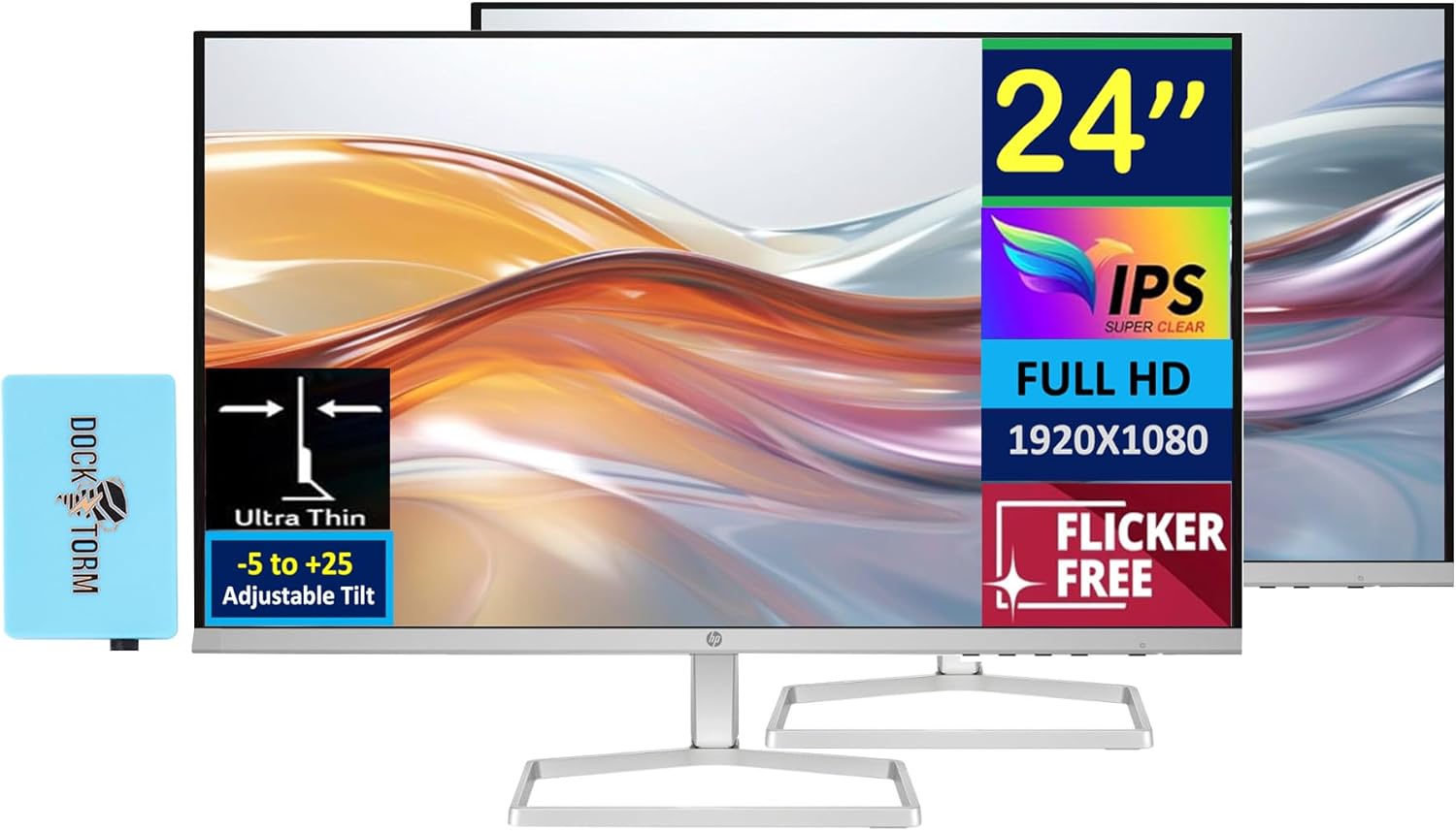 HP Series 5 524sw 24 Inch FHD Monitor with Adjustable Tilt