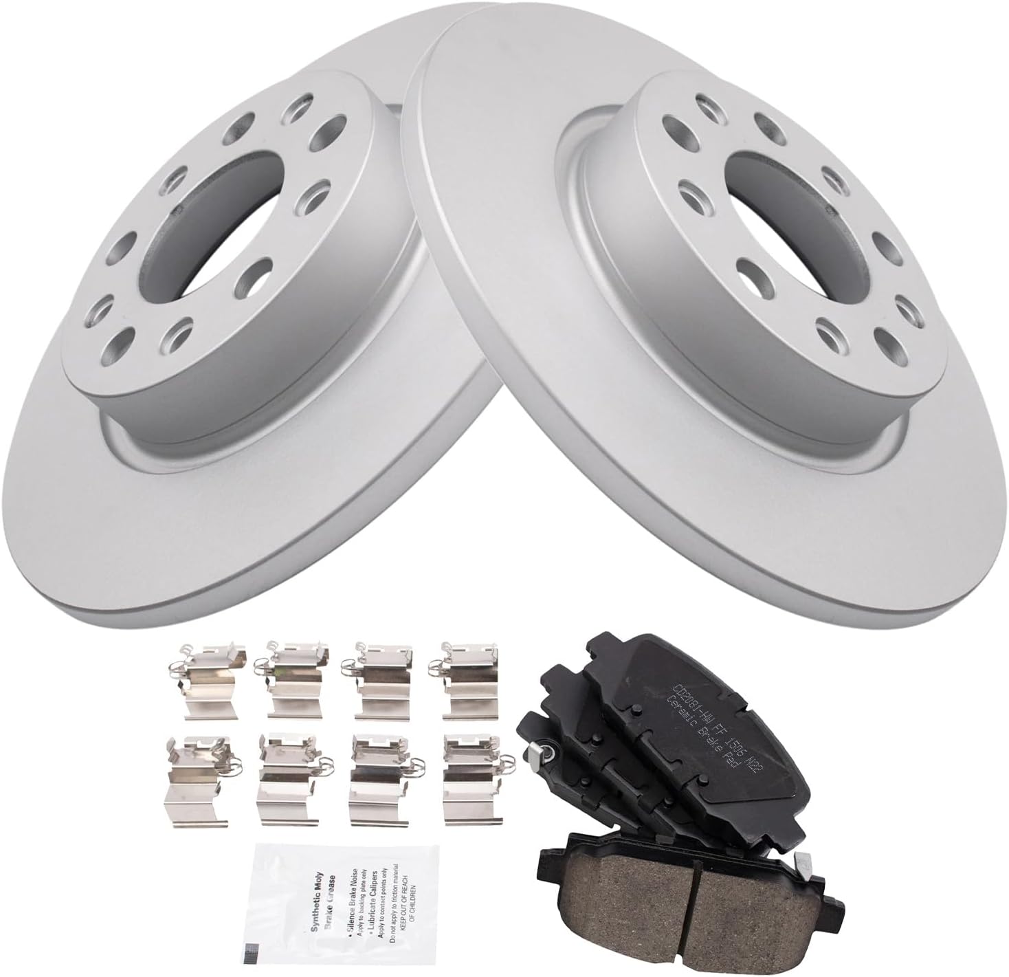 TRQ Rear Brake Pad & Rotor Kit for 2018-2022 Jeep Compass