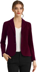 Women's Stretch Office Blazer with Notch Lapel - Fitted Knit