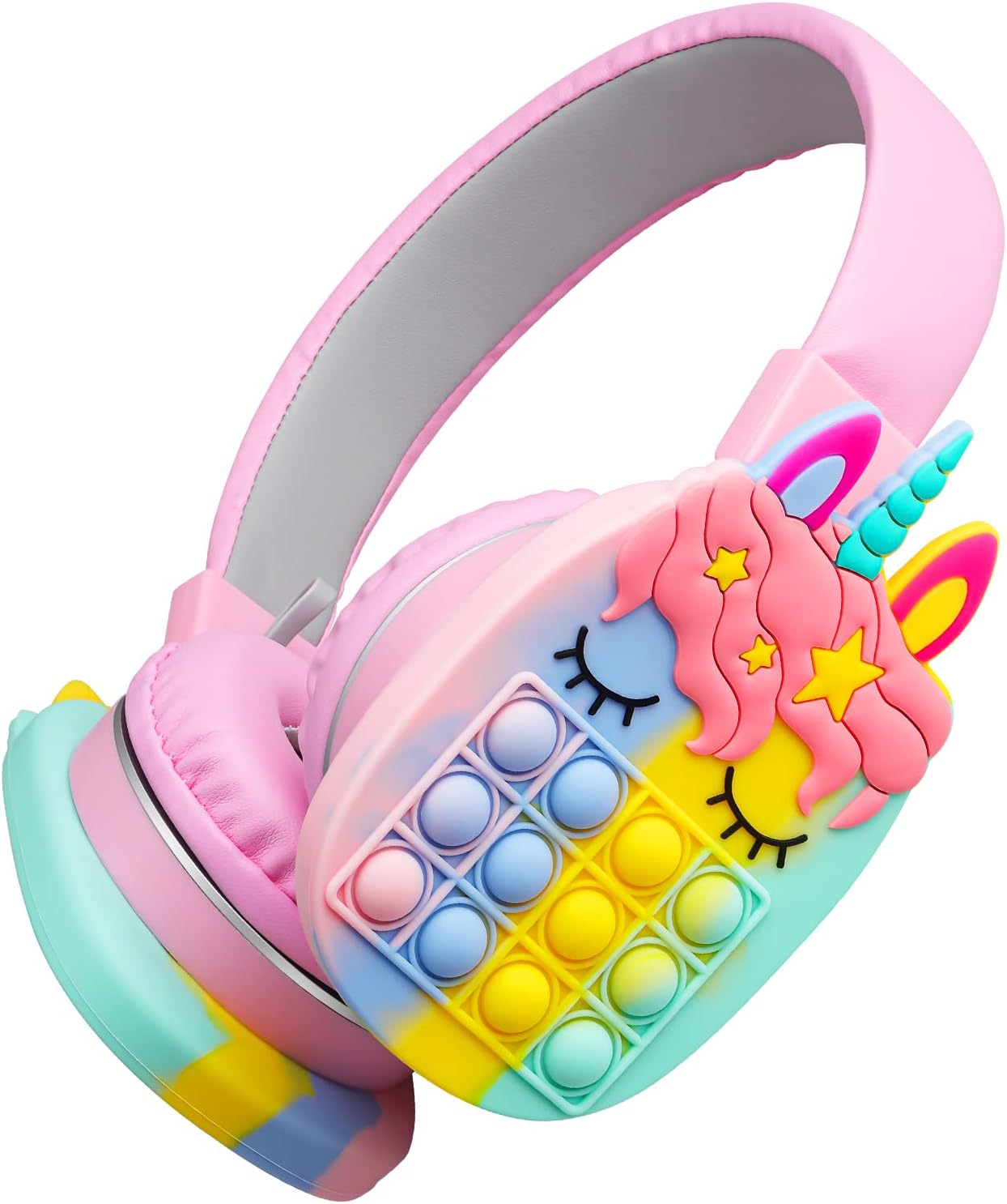 Pink Wireless Gaming Headphones - Fidget Bubbles for Fun!