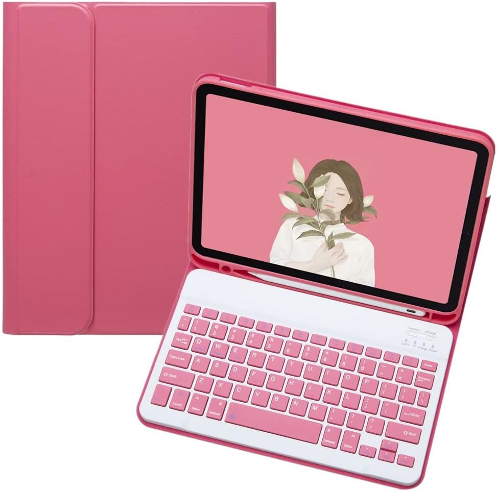 Cute Color Keyboard Case for iPad A16 2025 with Pencil Holder