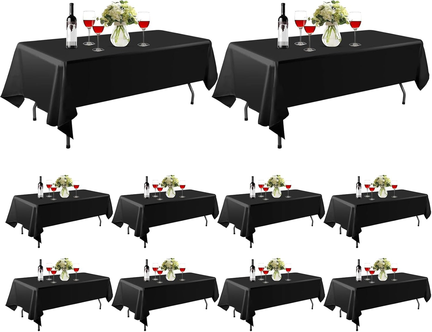 10 Pack Rectangle Table Cloths for 8 Foot Banquet Events
