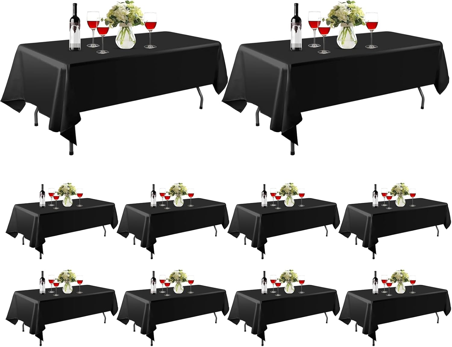 10 Pack Rectangle Table Cloths for 8 Foot Banquet Events