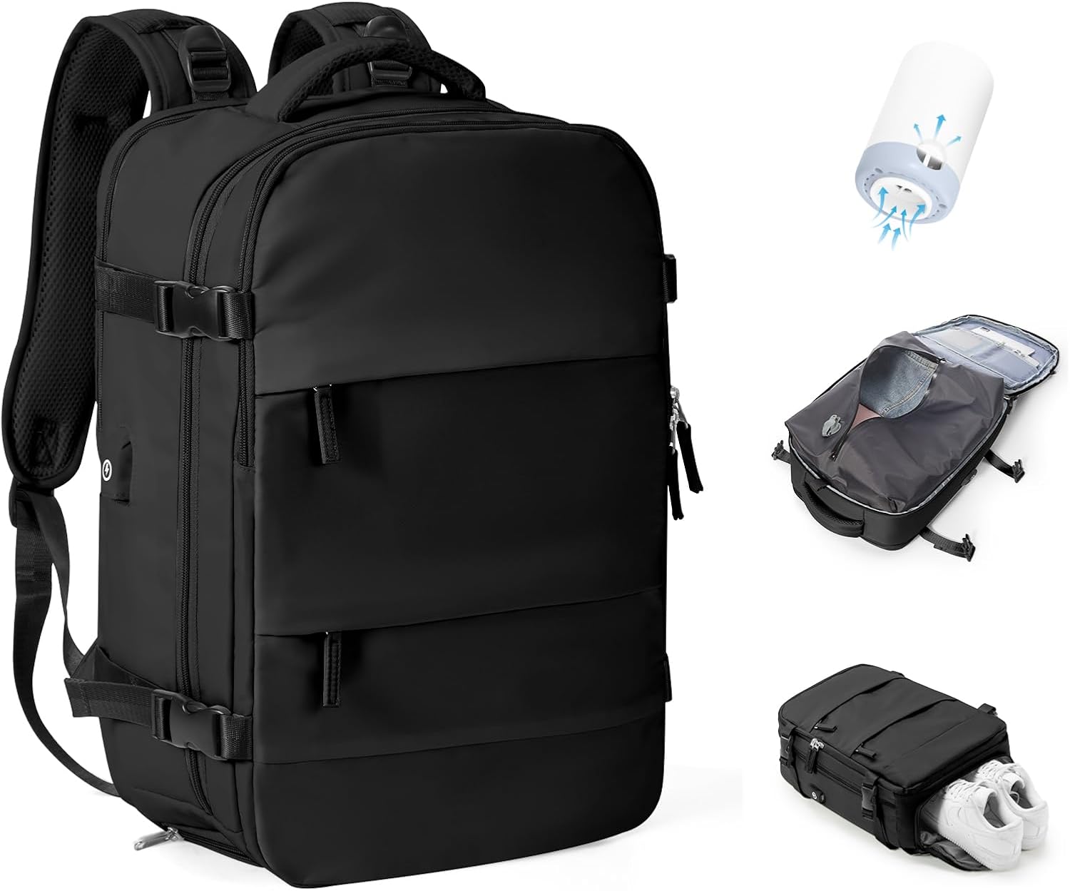 Vacuum Travel Backpack with Pump for Men and Women, 18x14x8 in