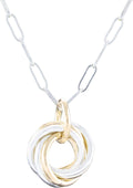 Tahmi Dainty Two-Tone Love Knot Pendant Necklace - Everyday Minimalist