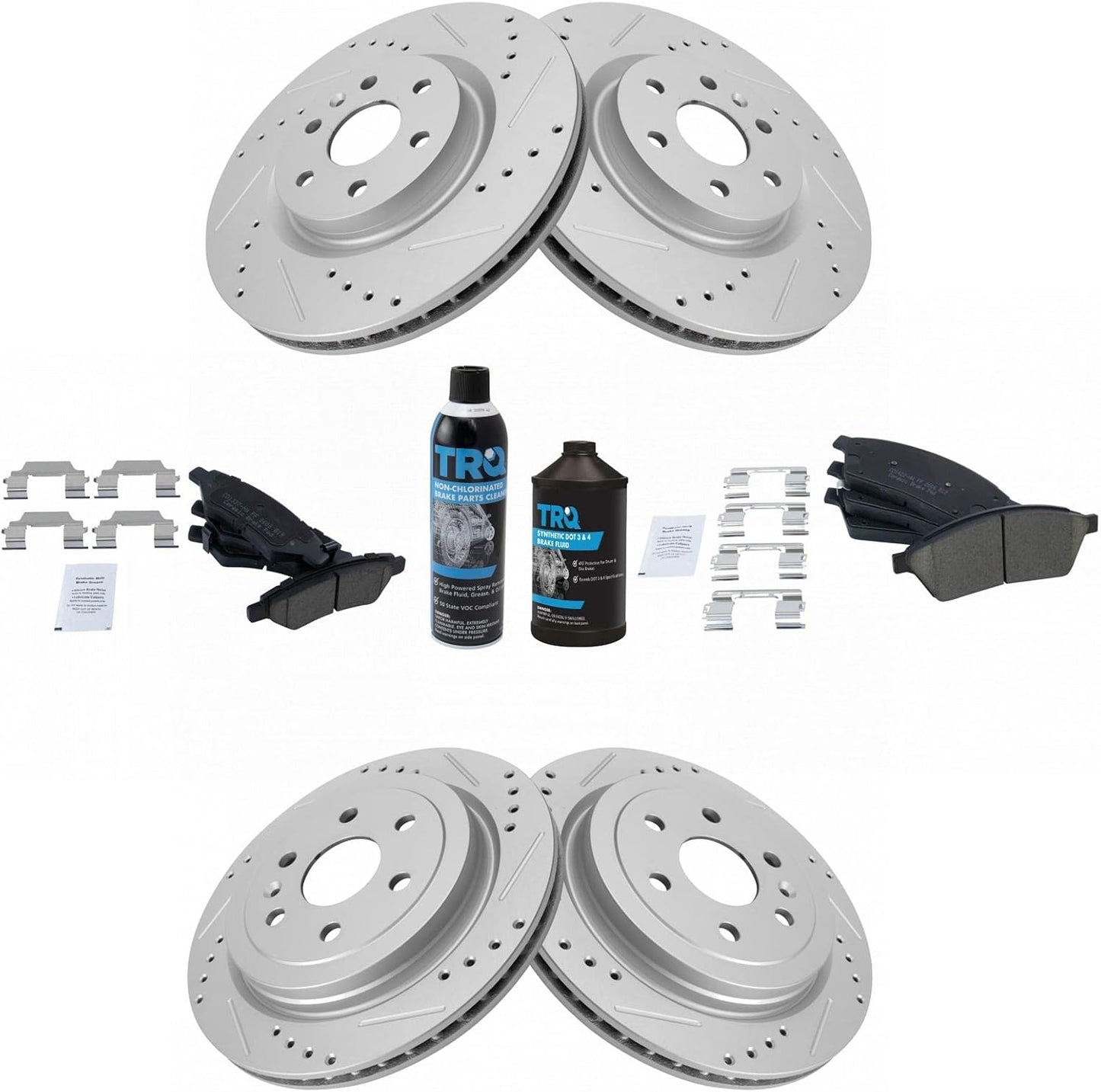 TRQ Performance Brake Pad & Rotor Kit for Cadillac SRX 2010-2016