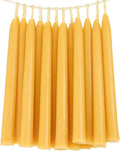 24 Pack Beeswax Taper Candles 8 in - Natural Dripless Burn