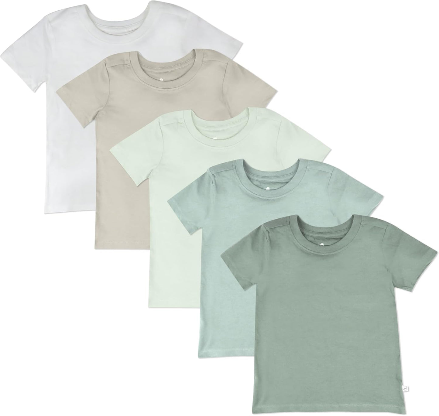 HonestBaby Unisex-Baby 5-Pack Short Sleeve T-Shirts for Kids