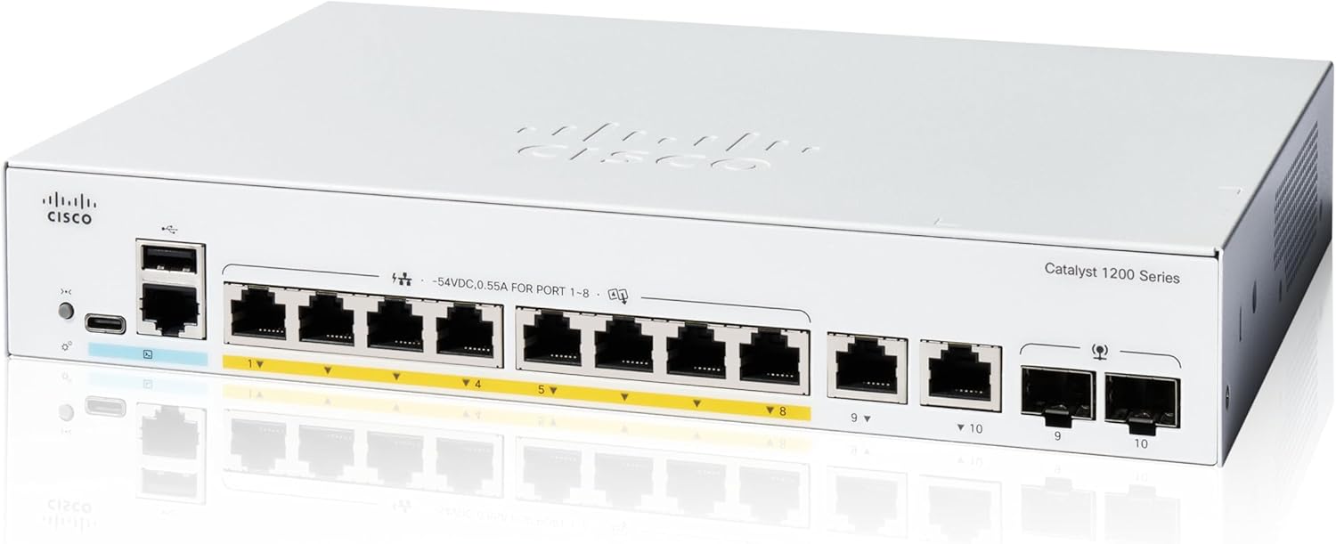 Cisco Catalyst 1200-8FP-2G Smart Switch for Small Business Needs
