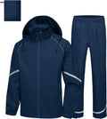 Men's Rain Suit Waterproof Lightweight Hooded Reflective Rain Gear