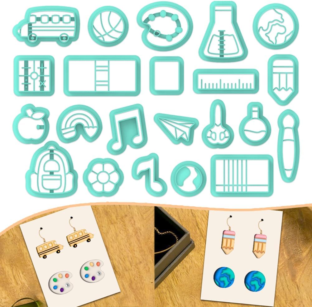 22Pcs Cute Clay Earring Cutters - Jewelry Making Kit