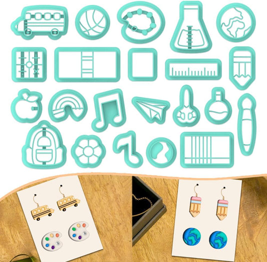 22Pcs Cute Clay Earring Cutters - Jewelry Making Kit