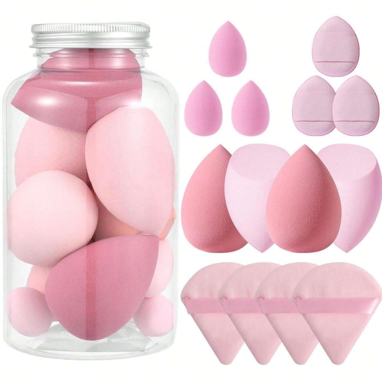 GOERTI 14PCS Multi-color Makeup Sponge Set: Blend Liquids, Creams, & Powders Effortlessly!
