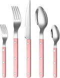 Khen Cutlery Set of 20 Stainless Steel Flatware - Modern Tableware