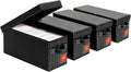 CD Storage Case with Lid & Handle - Stackable Faux Leather Organizer
