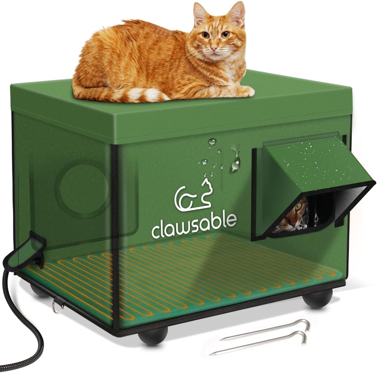 Indestructible Heated Cat House for Outside Cats - Waterproof