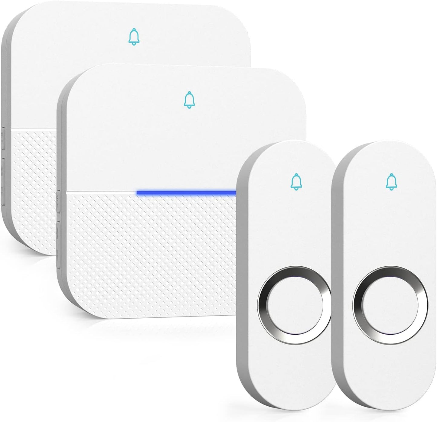 AIDA Lighted Wireless Doorbell - 1,000ft Range, 58 Chimes, LED Flash