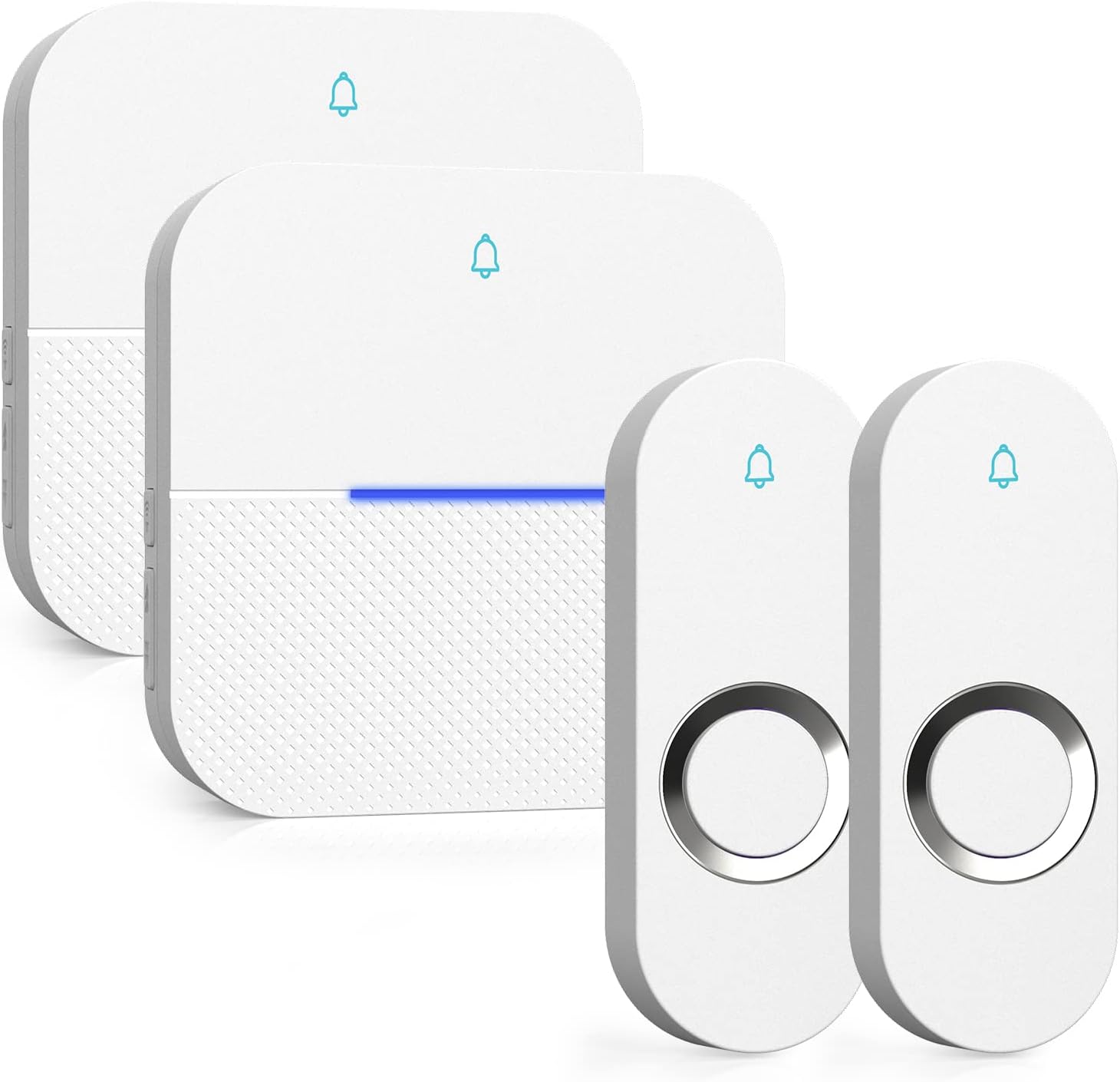 AIDA Lighted Wireless Doorbell - 1,000ft Range, 58 Chimes, LED Flash