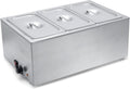 SYBO Food Warmer Commercial Bain Marie - 3 Section Steam Table
