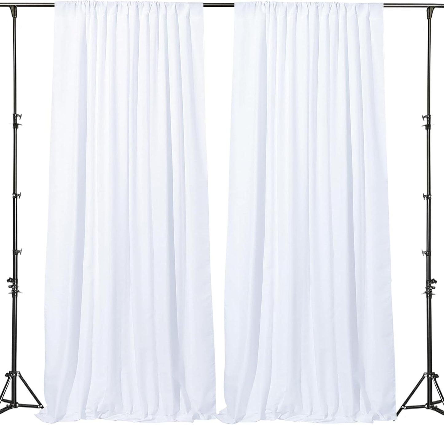 Gallety 10x10 White Backdrop Curtain - Elegant Wedding & Party Decoration