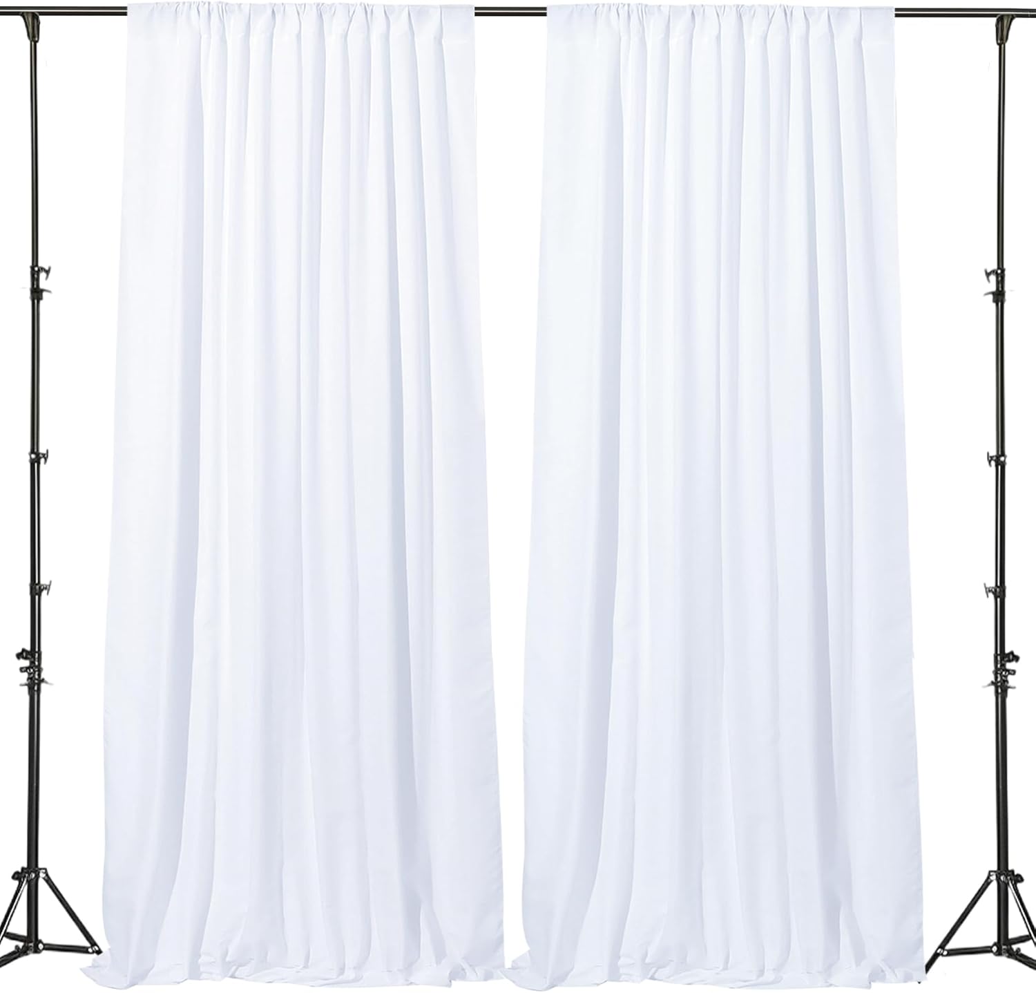 Gallety 10x10 White Backdrop Curtain - Elegant Wedding & Party Decoration