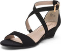 DREAM PAIRS Women's Low Wedge Sandals - Comfortable Low Heel Dress are