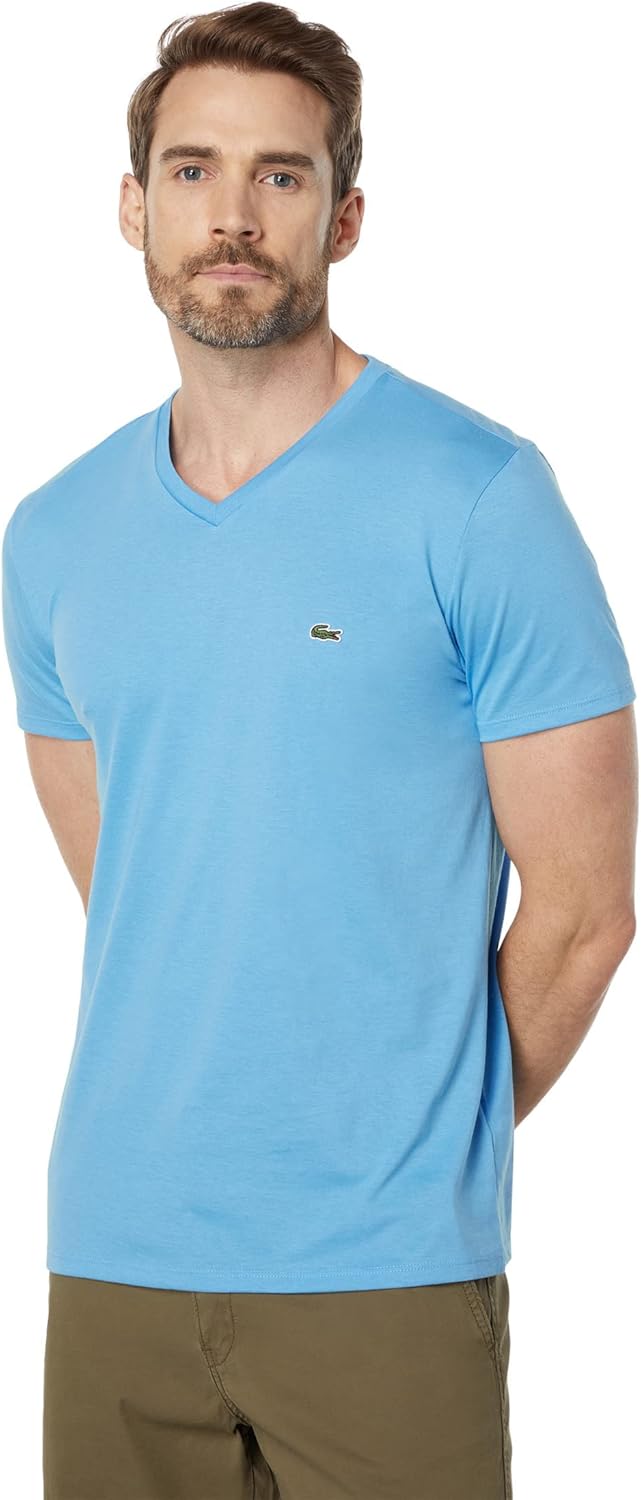 Orange V-Neck Top by Lacoste - Essential Polo for Every Wardrobe