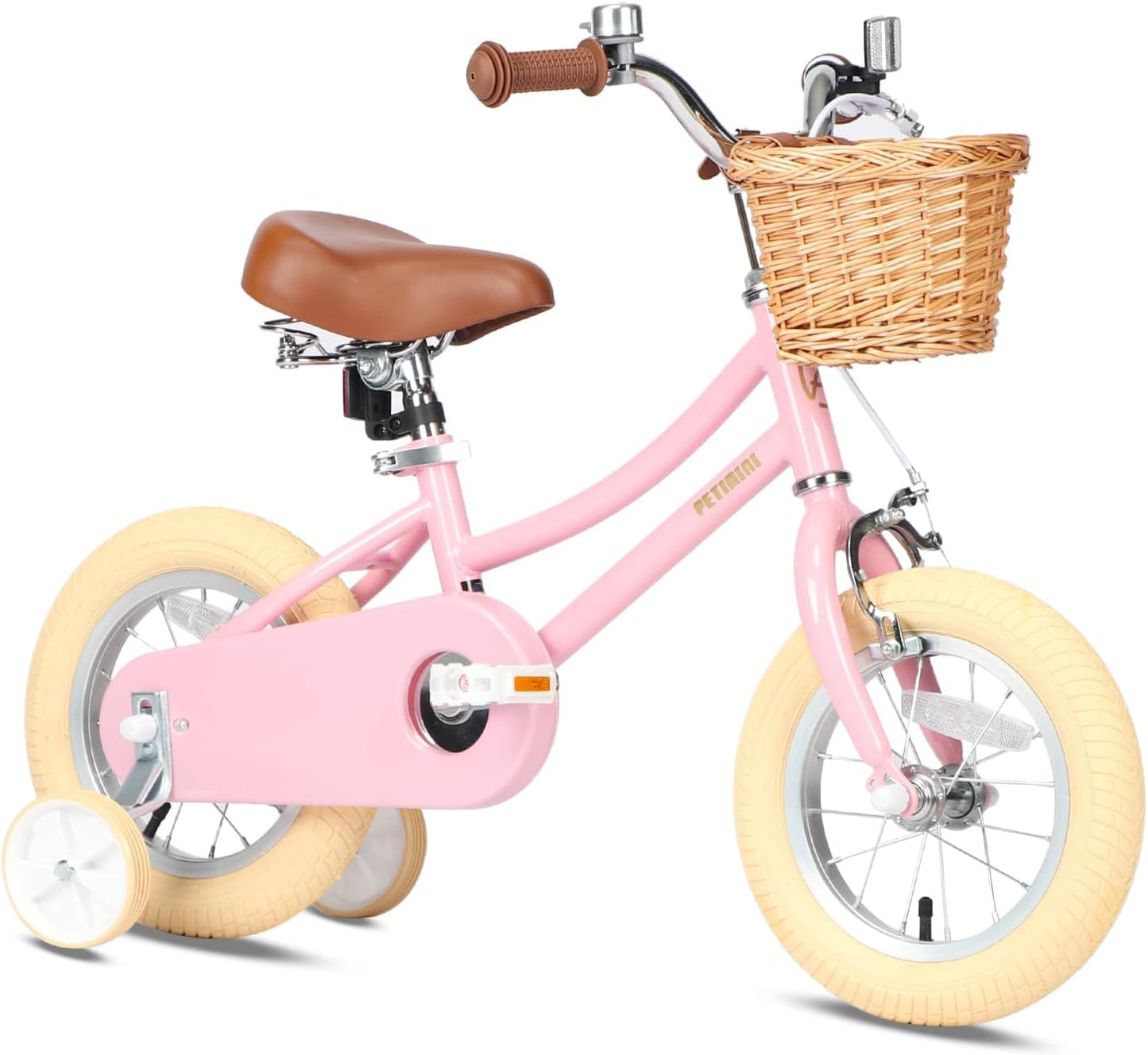 Petimini Girls Bike with Basket for Kids 2-12 Years Old