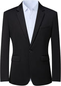 Mylldey Mens Wrinkle Free Slim Fit One Button Blazer - Travel Ready