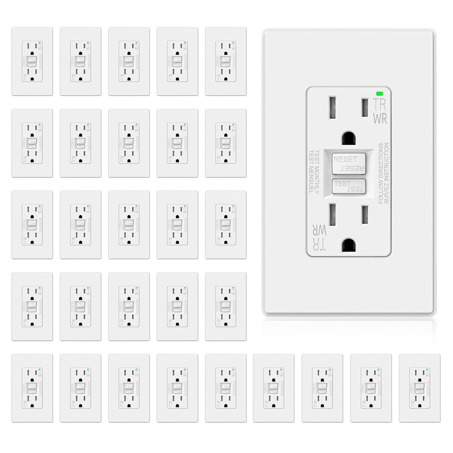 ELEGRP GFCI Outlet Outdoor, 15 Amp Self-Test Design for Safety