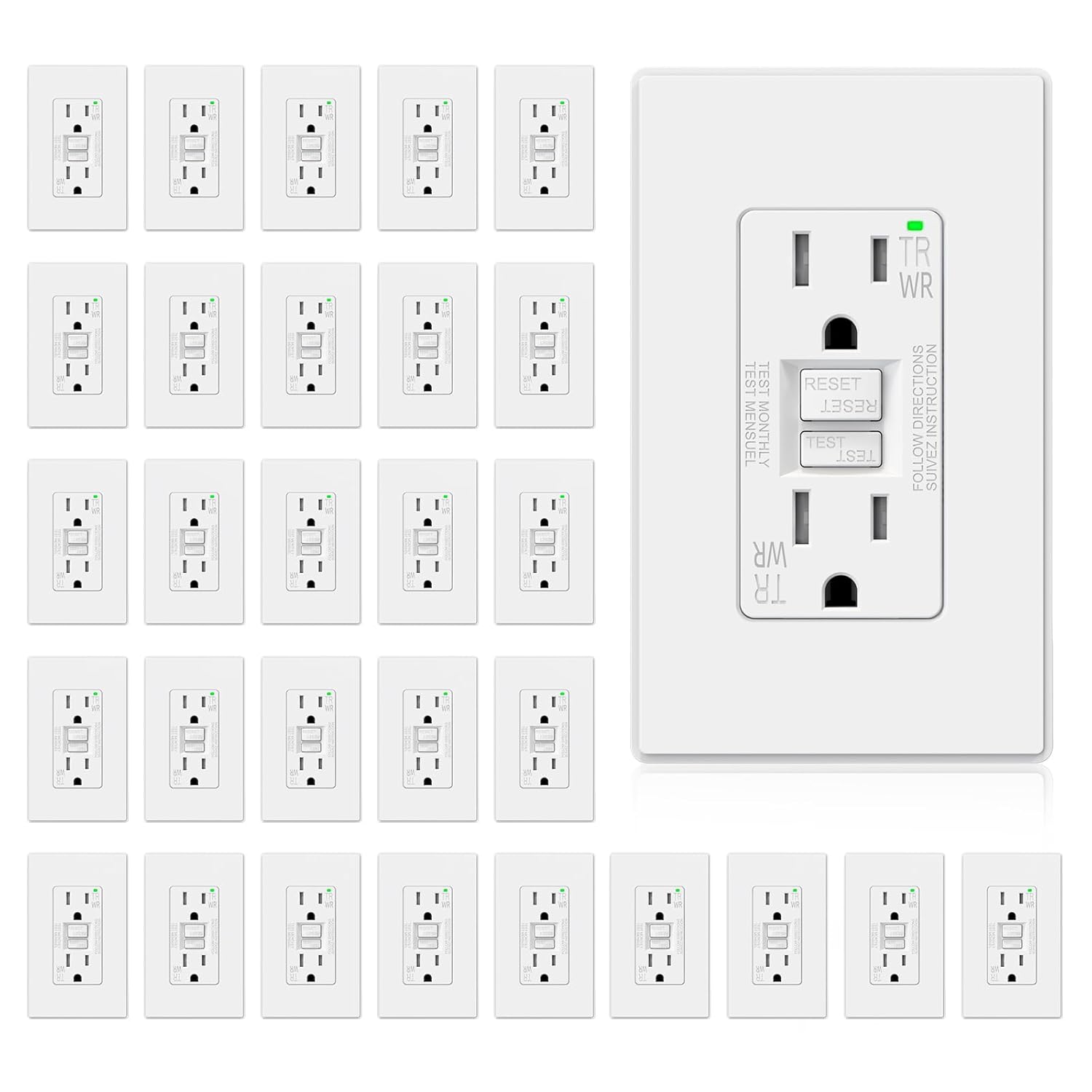 ELEGRP GFCI Outlet Outdoor, 15 Amp Self-Test Design for Safety