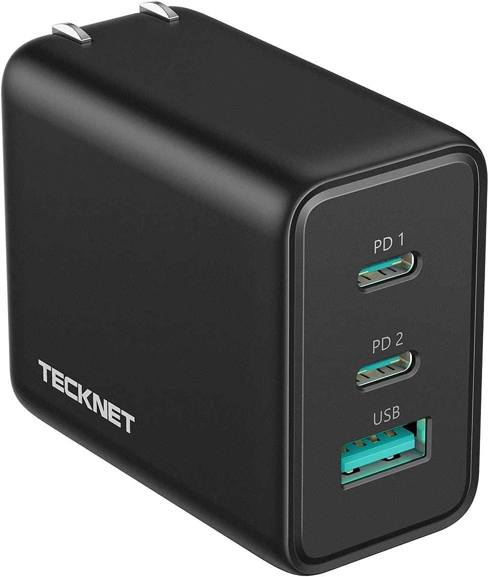 TECKNET 65W PD 3.0 GaN Wall Charger for Fast Charging Devices