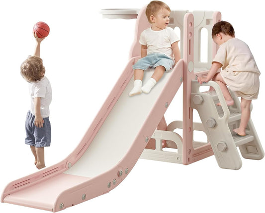Toddler Slide with Storage Space and Non-Slip Steps for Fun