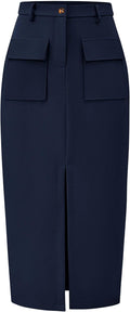 KIRUNDO Midi Skirts for Women High Waisted Pencil Cargo - Versatile