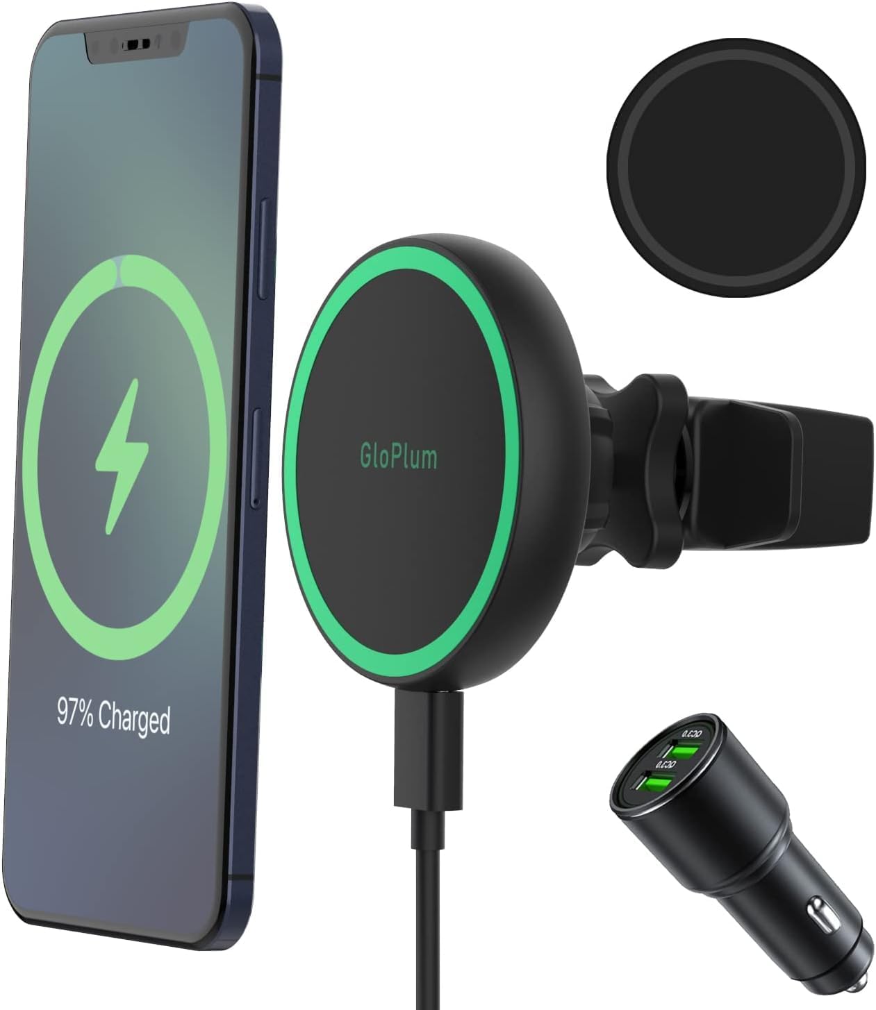 Fast Charge with Gloplum Magsafe Car Mount