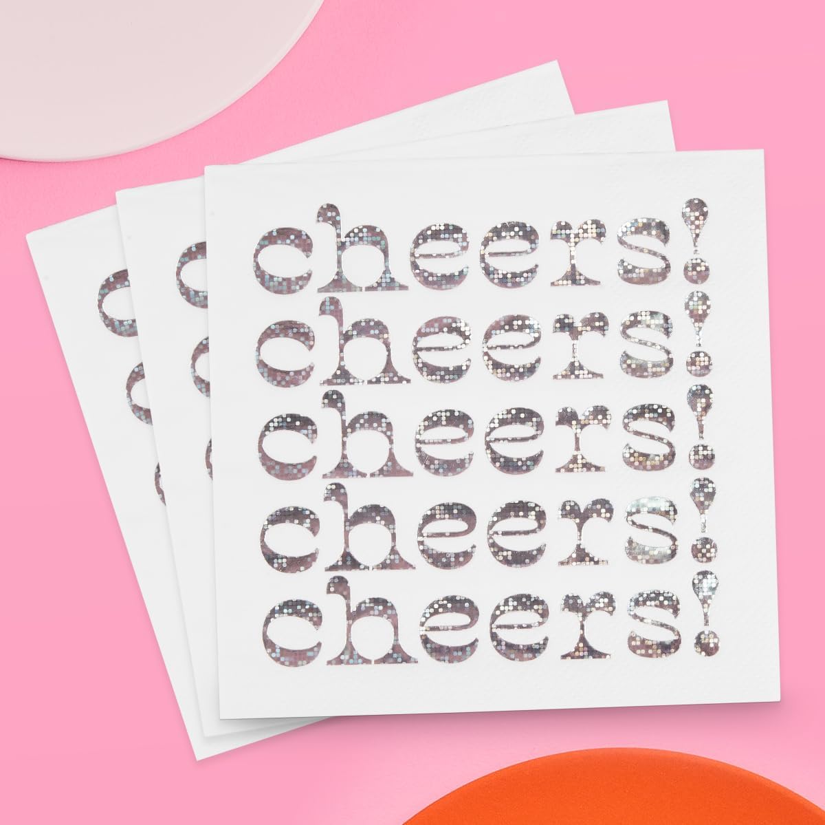 Iridescent Cheers Napkins - 50 pcs | Party Decor Must-Have