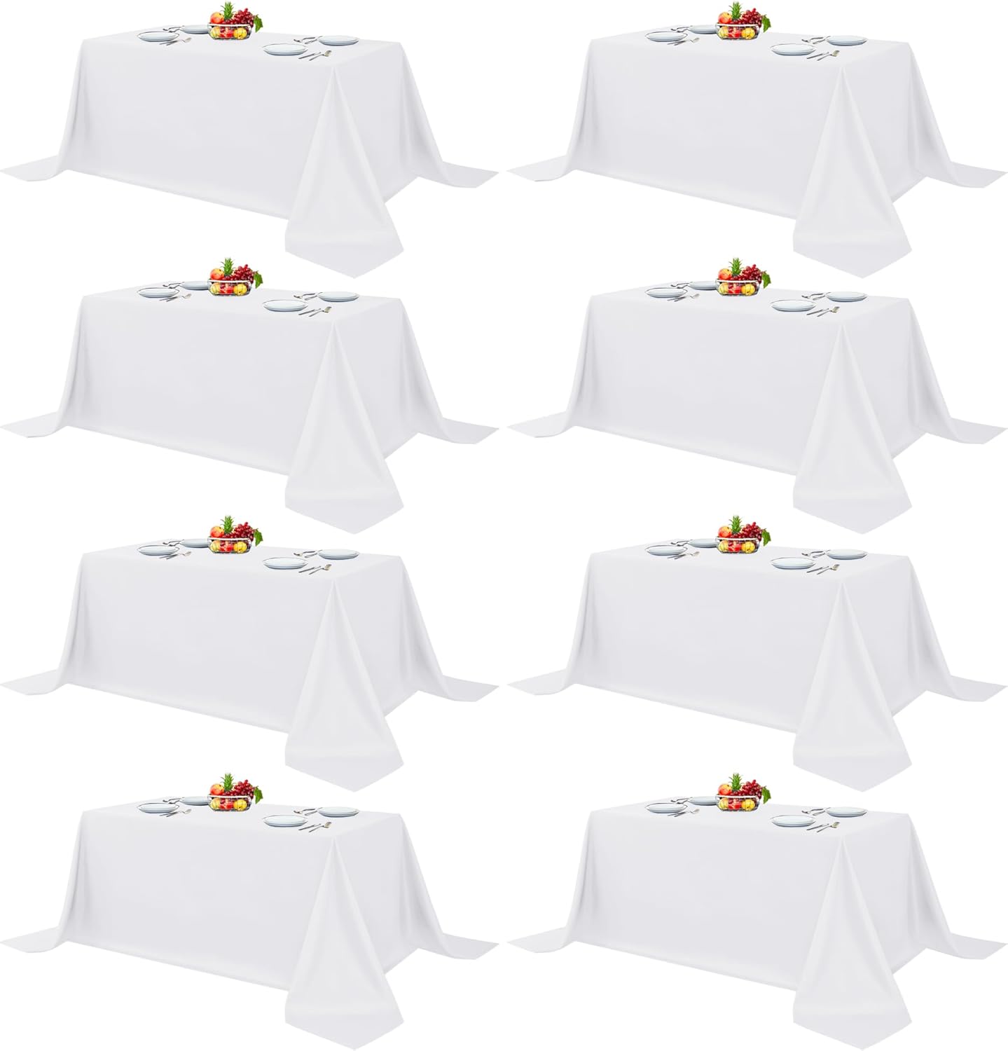 Fitable 8 Pack Rectangle Tablecloths for Elegant Events
