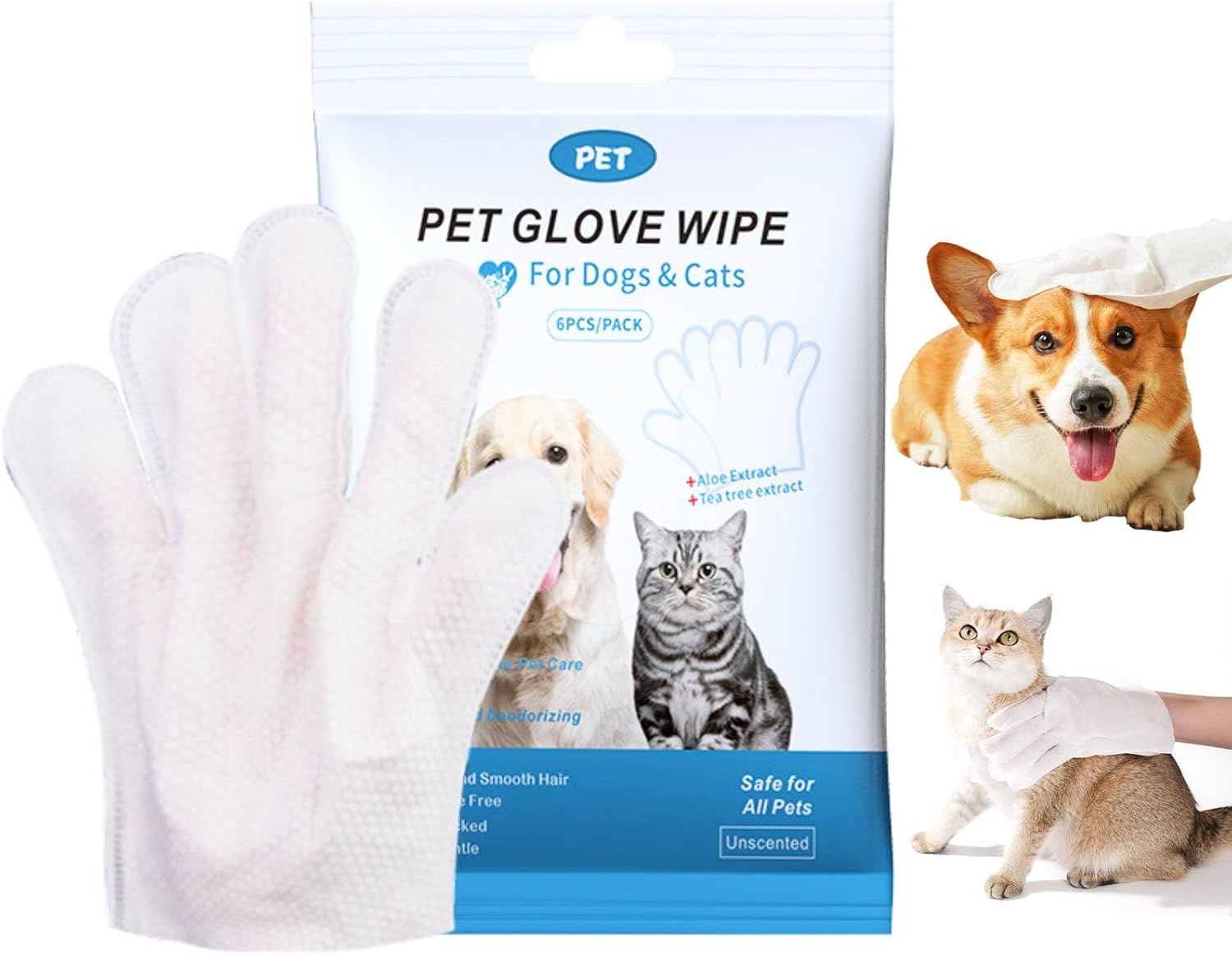 6 Pack Pet Bath Wipes: Daily Nourishing Cleanse!