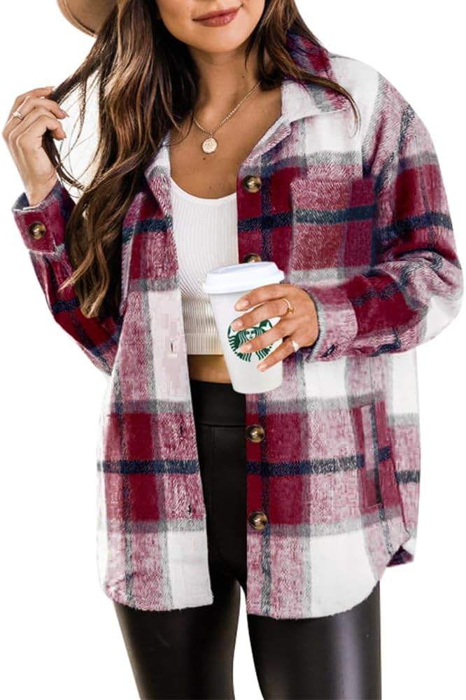 Beaully Women's Plaid Shacket Jacket for Fall Fashion Trends