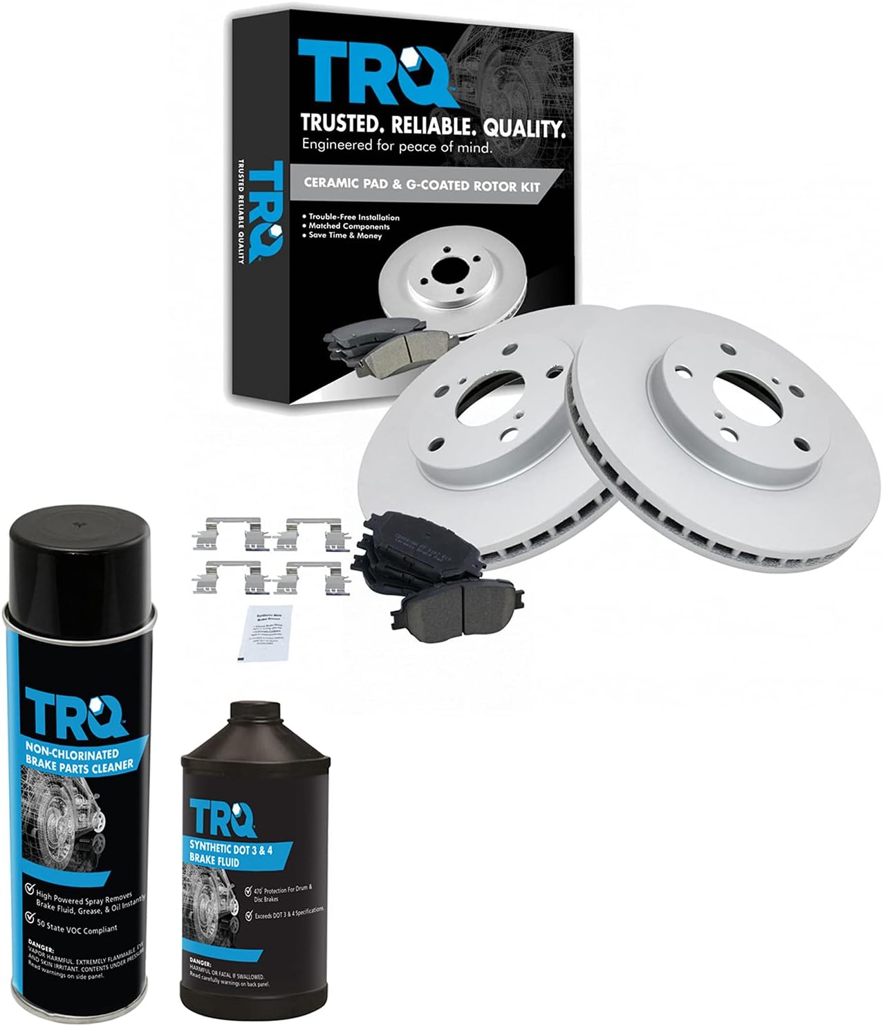 TRQ Front Brake Pad & Rotor Kit for 2002-2006 Toyota Camry
