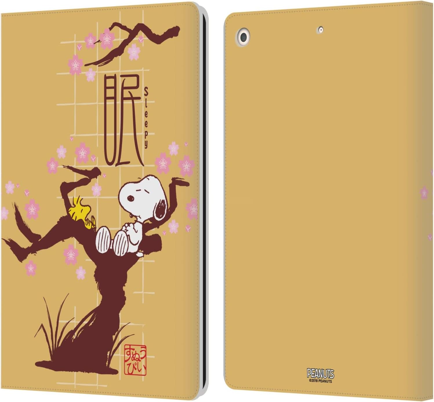Peanuts Sleepy Oriental Snoopy Leather Wallet Case for iPad